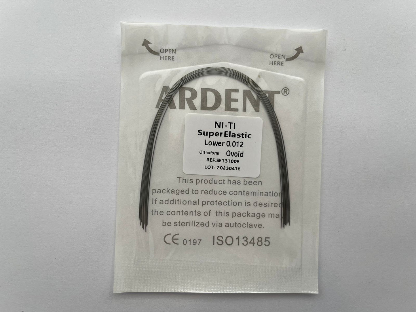 Paquete arcos niti con 10 arcos Ardent .012 inferior