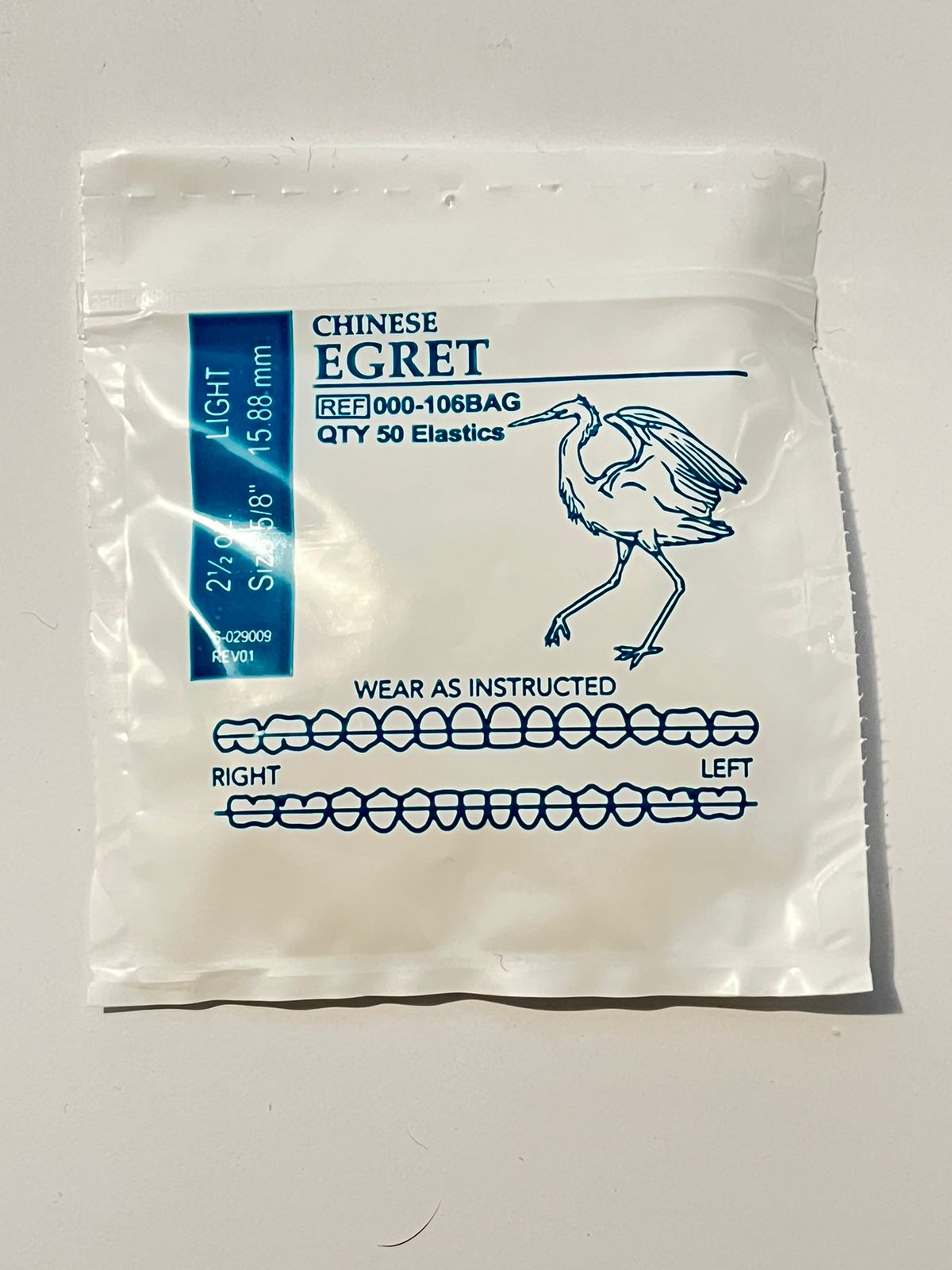 Elásticos american orthodontics por sobre Egret 2 1/2 onzas 5/8