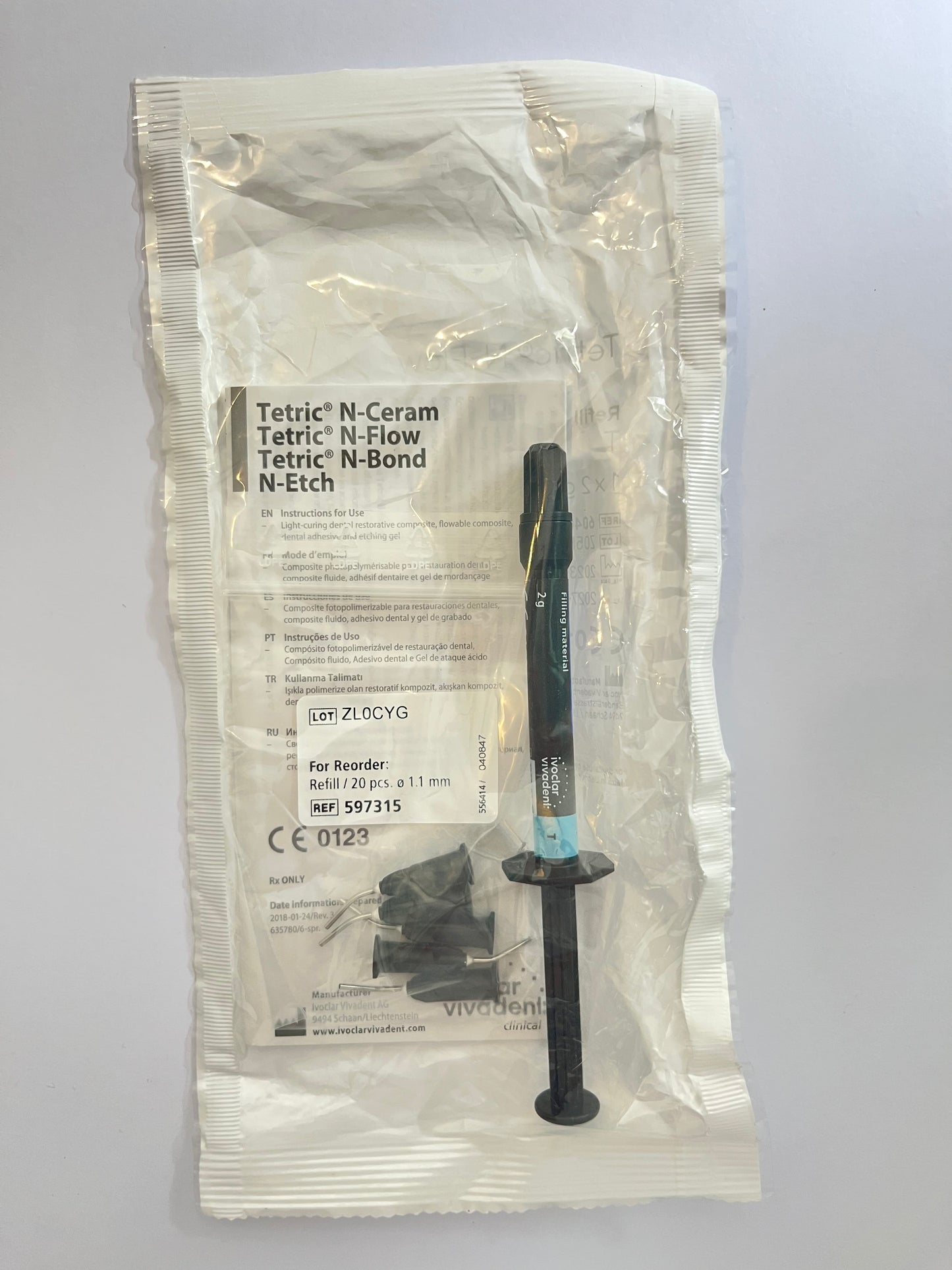 Jeringa resina n-flow fluida 2 gramos color Transparente