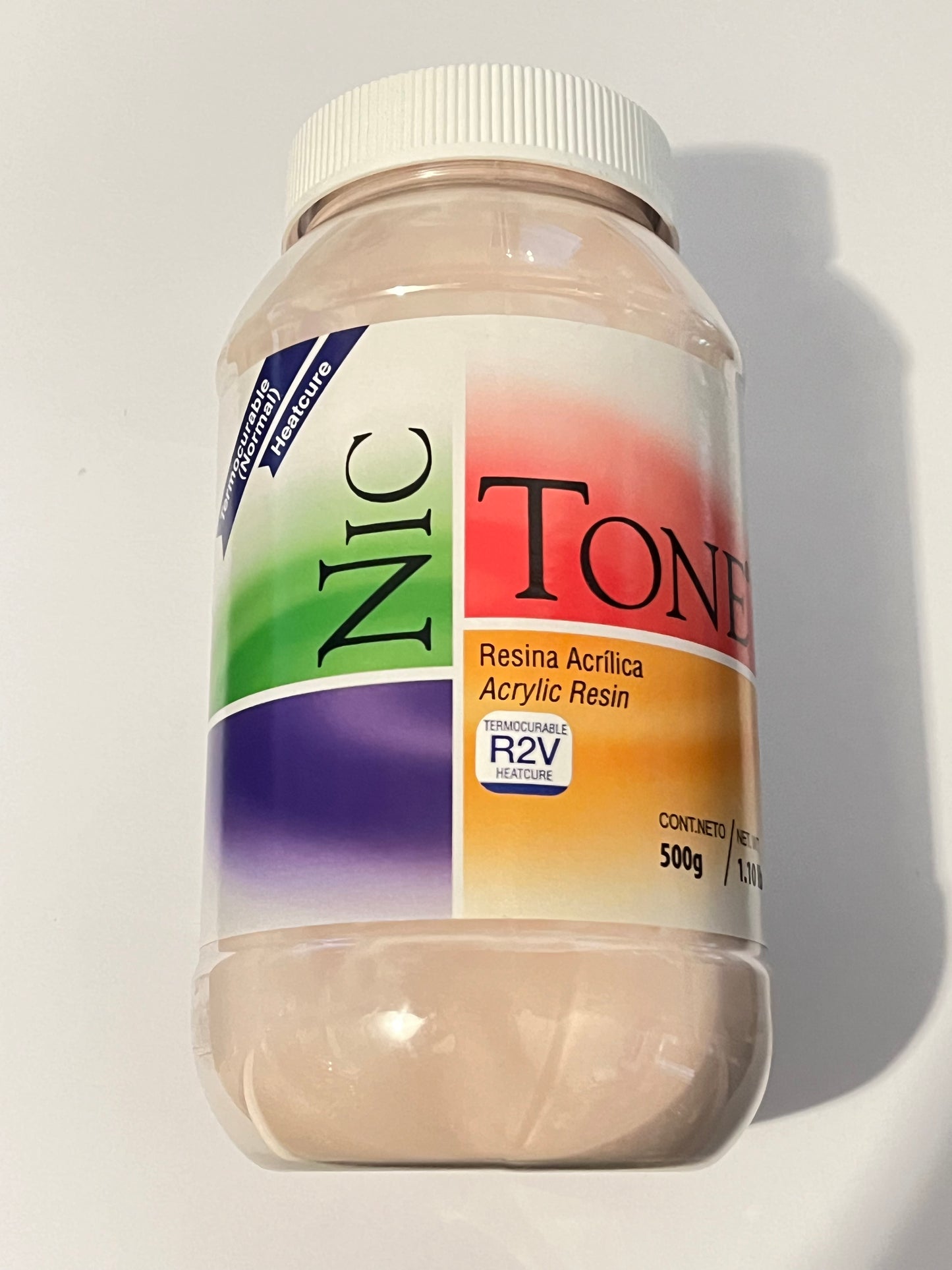 Acrílico Nic tone termocurable normal lento 500 gramos color R2V