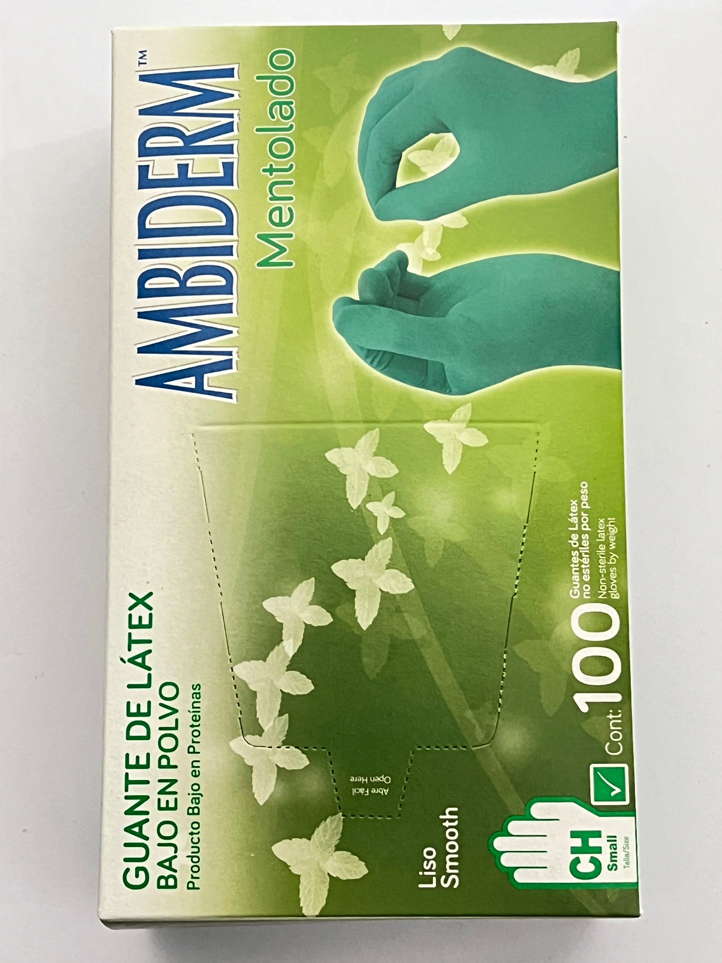 Guante mentolado ambiderm maxter con 100 piezas