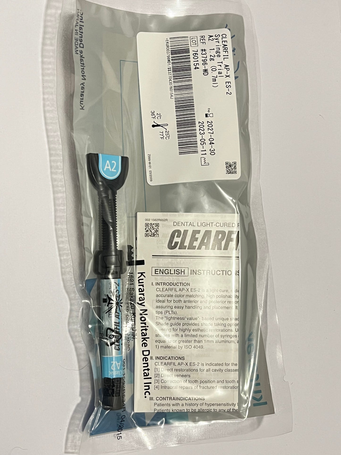 Jeringa de resina clearfil ap-x es-2 trial 0.7ml noritake kuraray