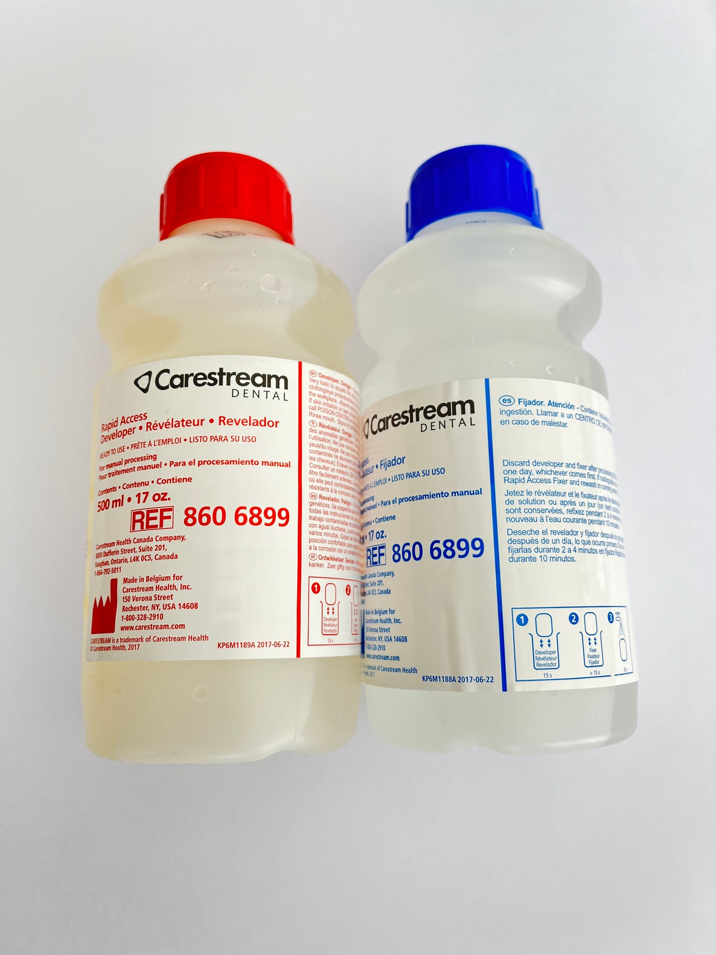 Par de frascos de revelador y fijador carestream 473ml cada uno rapid-access
