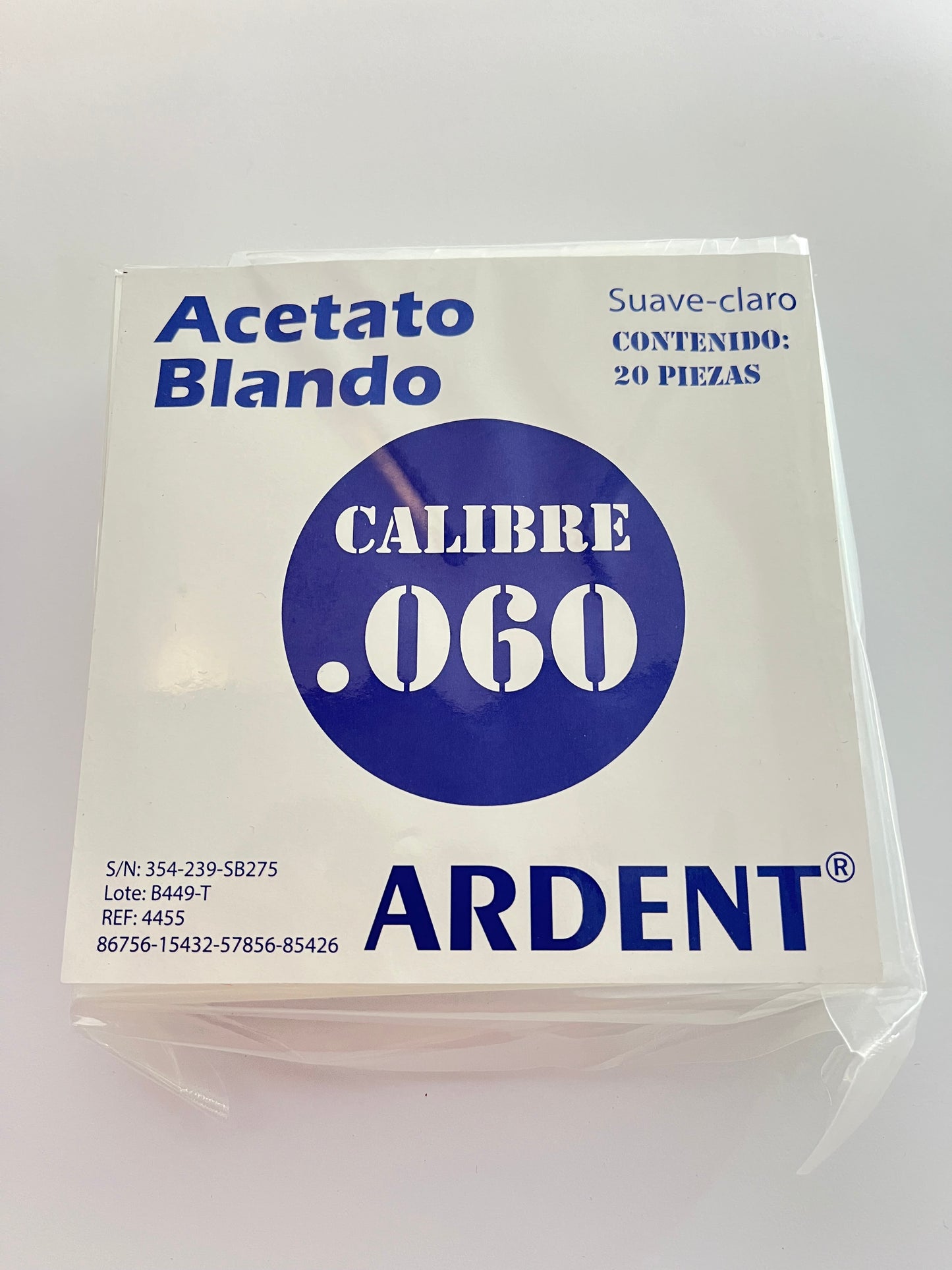 Acetato blando paquete con 20 piezas ardent