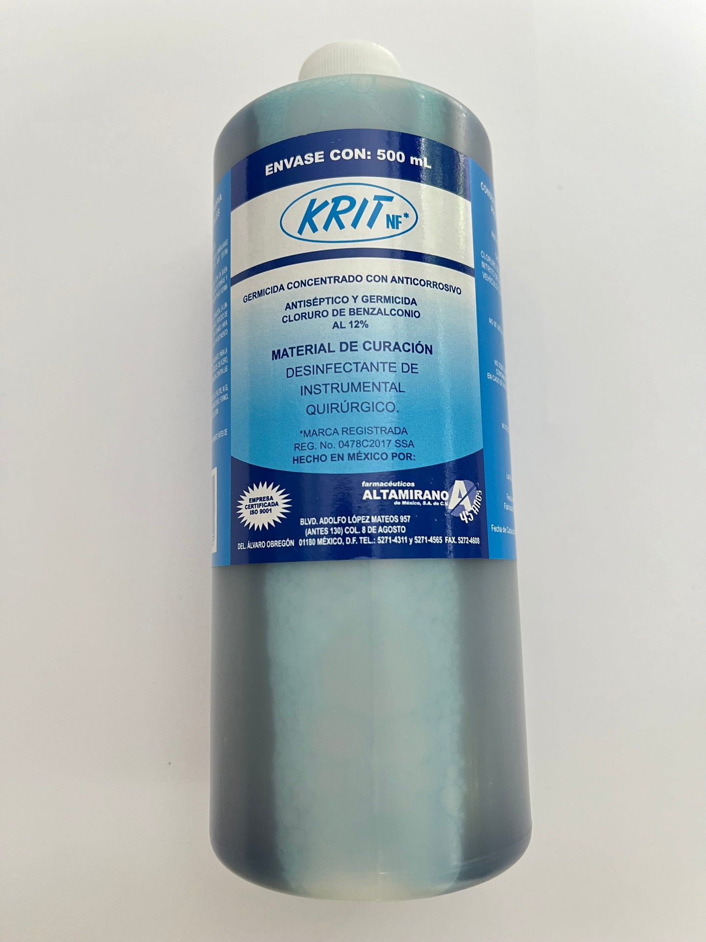Krit desinfectante Cloruro de benzalconio al 12% 500ml