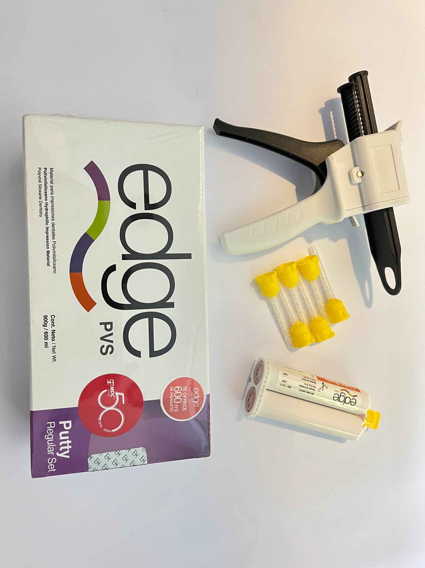 Kit silicona por adición Edge Ligera light, pesada putty y pistola dispensadora