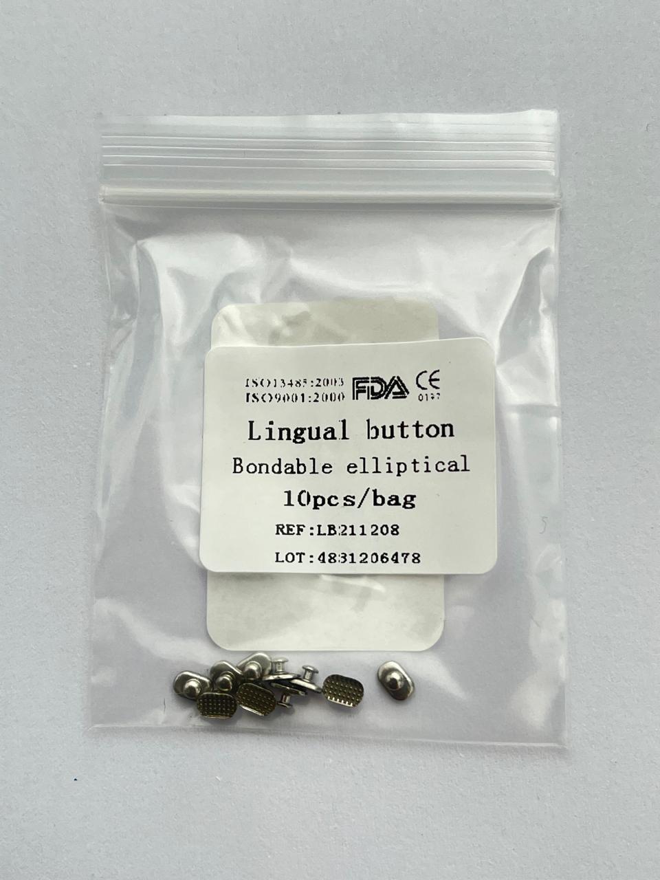 Botón linguales malla elíptico BL02 con 10 piezas marca Redstars