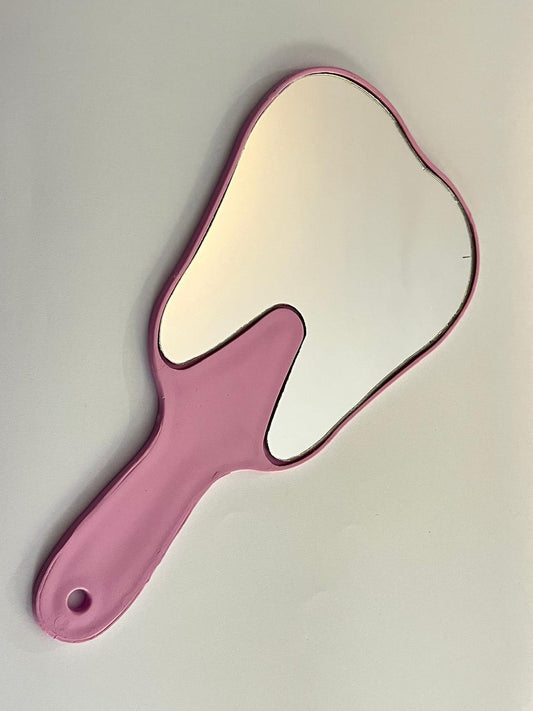 Espejo facial forma muela color rosa-lila-