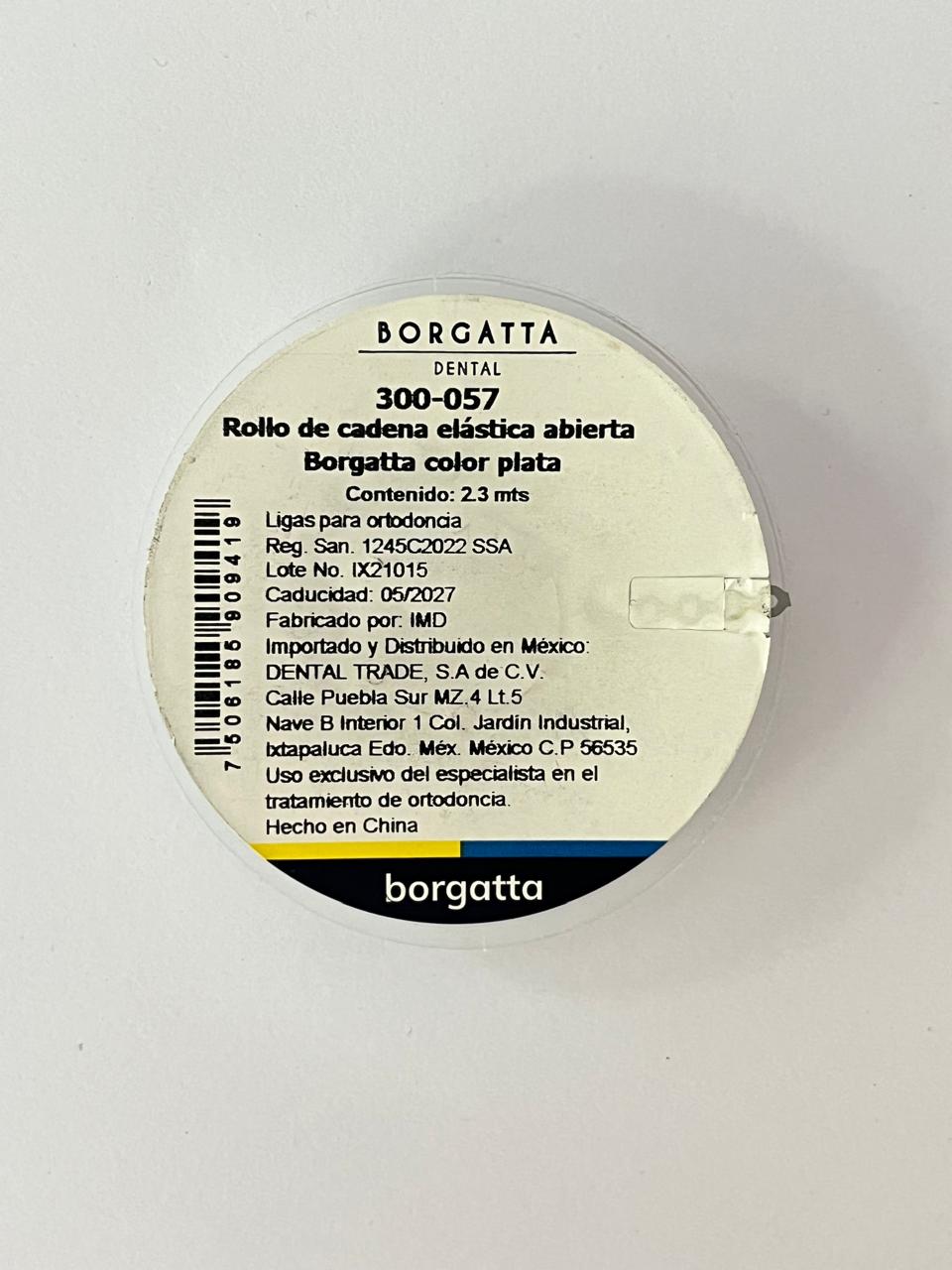 Liga en cadena borgatta abierto color plata 2.3m