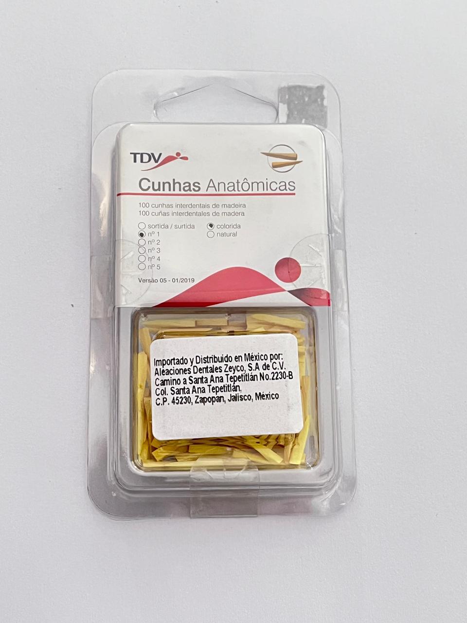 Cuñas de madera anatómicas con 100 tamaño #1 tdv T-4953