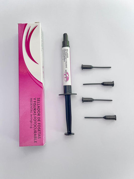 Sellador de fosetas y fisuras fotocurable jeringa 2 gramos marca medental