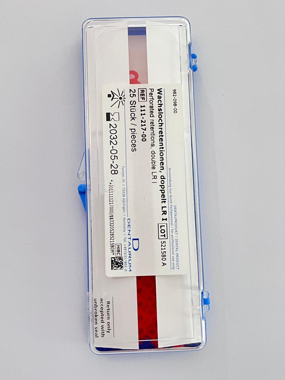 Caja de retenciones de cera redondas LR I con 25 tiras