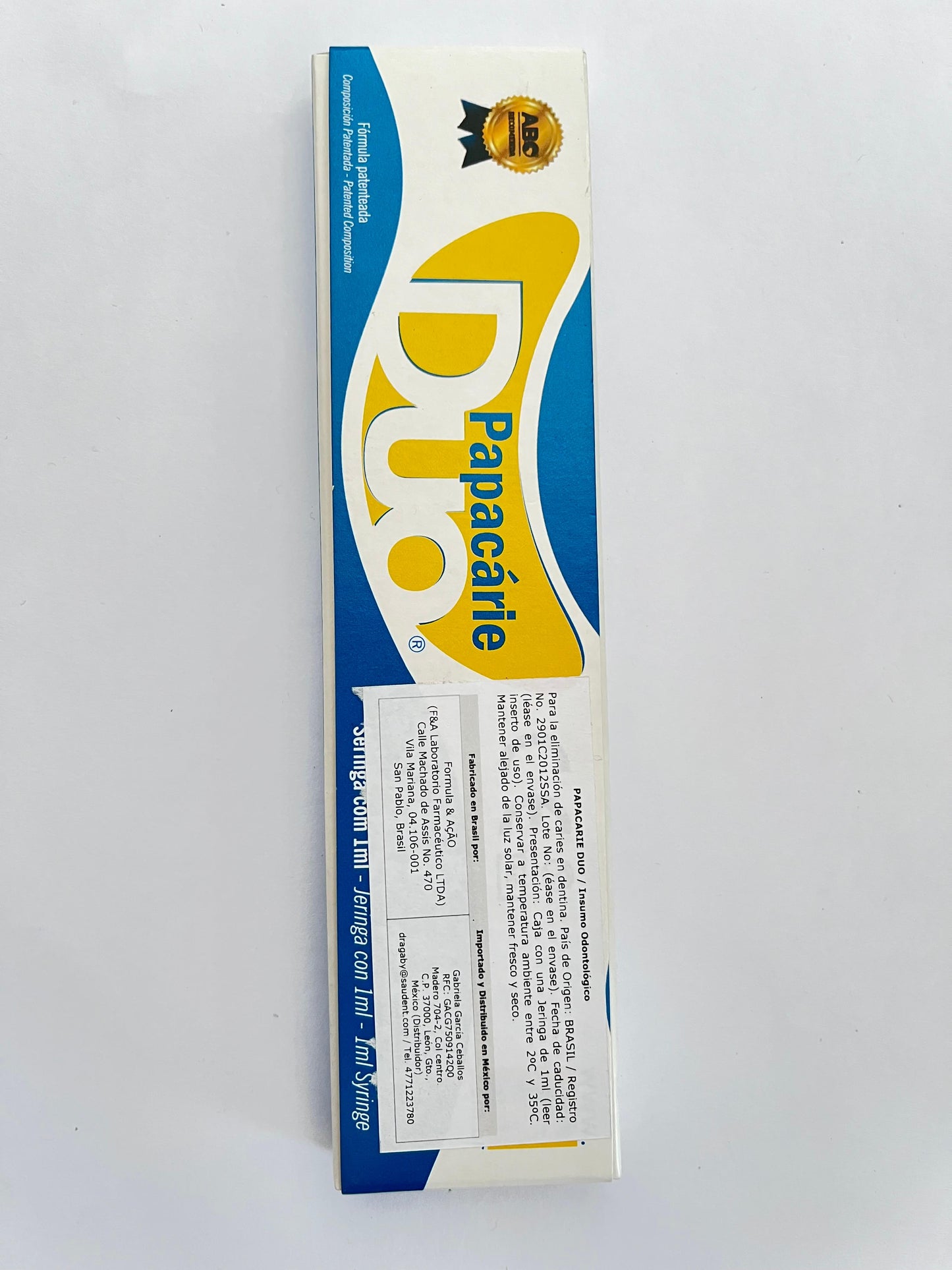 Papacarie en gel para remoción de caries en dentina