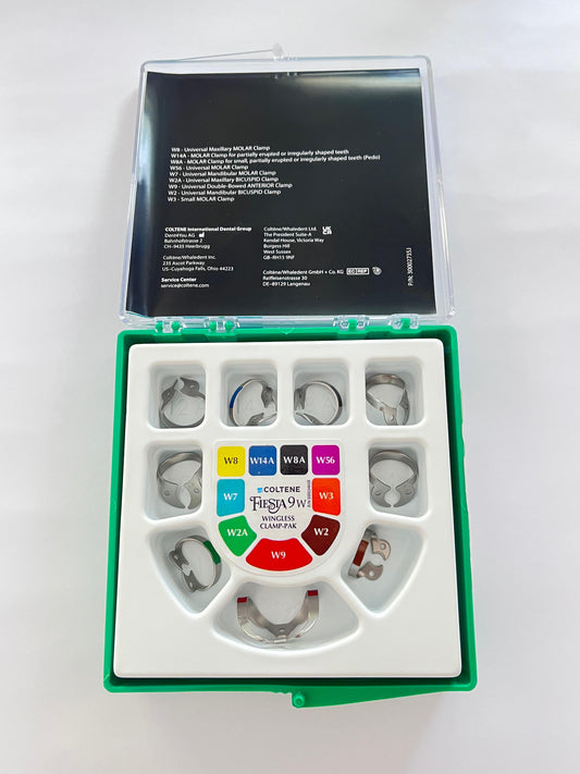 Juego de grapas hygienic, kit con 9 piezas Fiesta SIN aletas