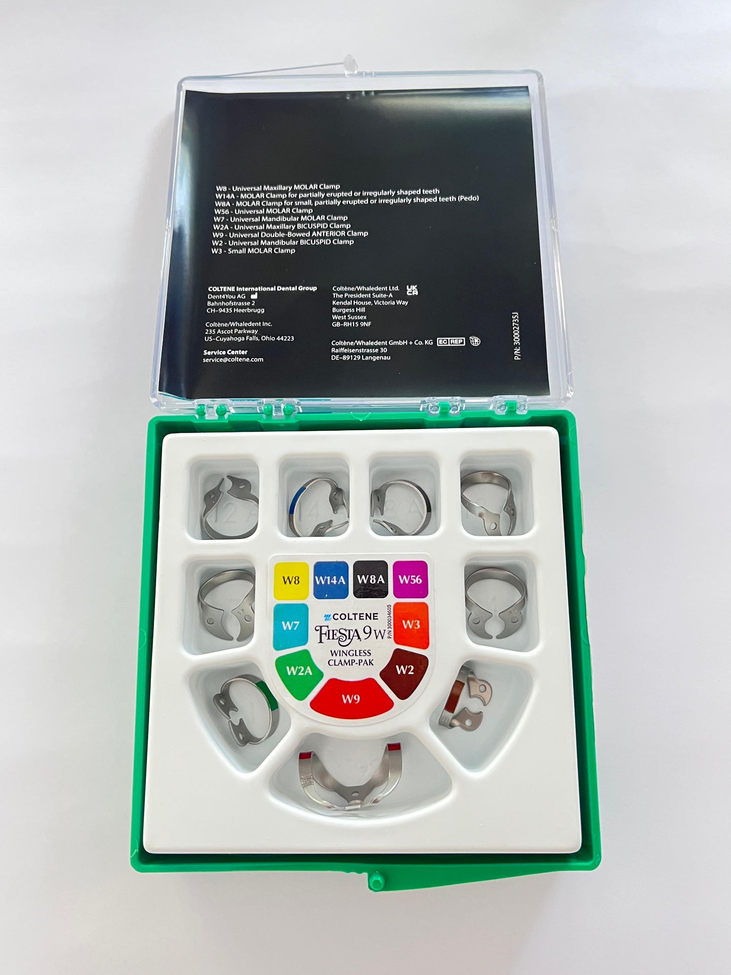 Juego de grapas hygienic, kit con 9 piezas Fiesta SIN aletas