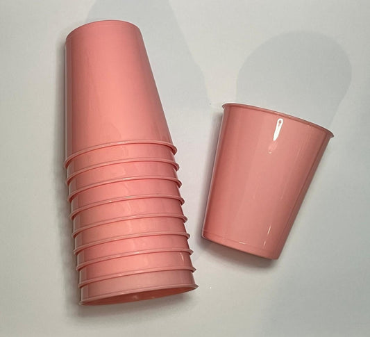 Vaso autoclavable paquete con 10 piezas marca vor color rosa