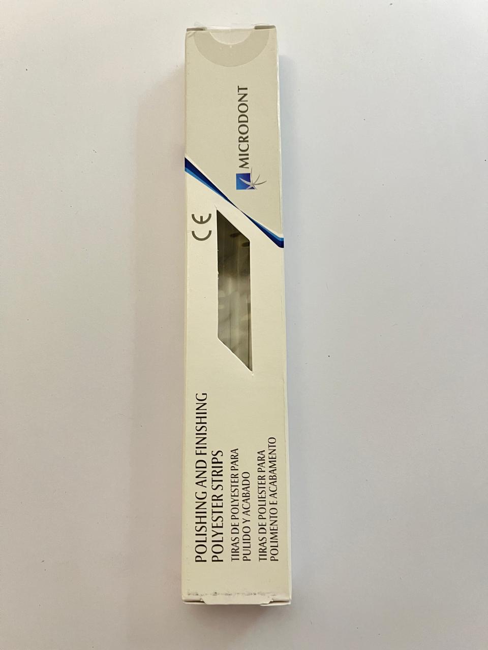 Tiras de lija polyester para pulido y acabado de resinas con 100 piezas marca Microdont