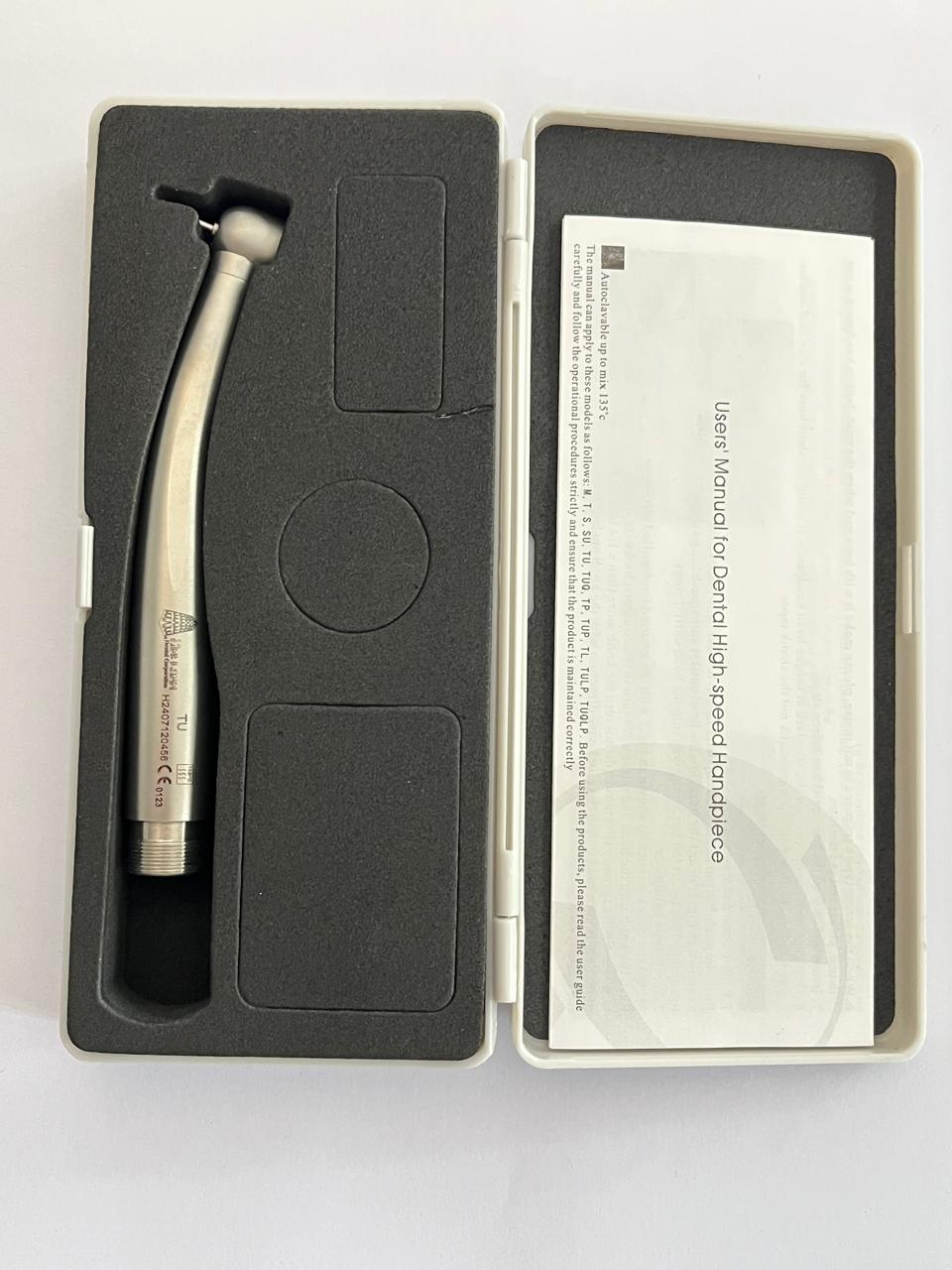 Pieza de mano de 90 grados con cabezal grande y push button 2 entradas y 1 irrigación Anelsam
