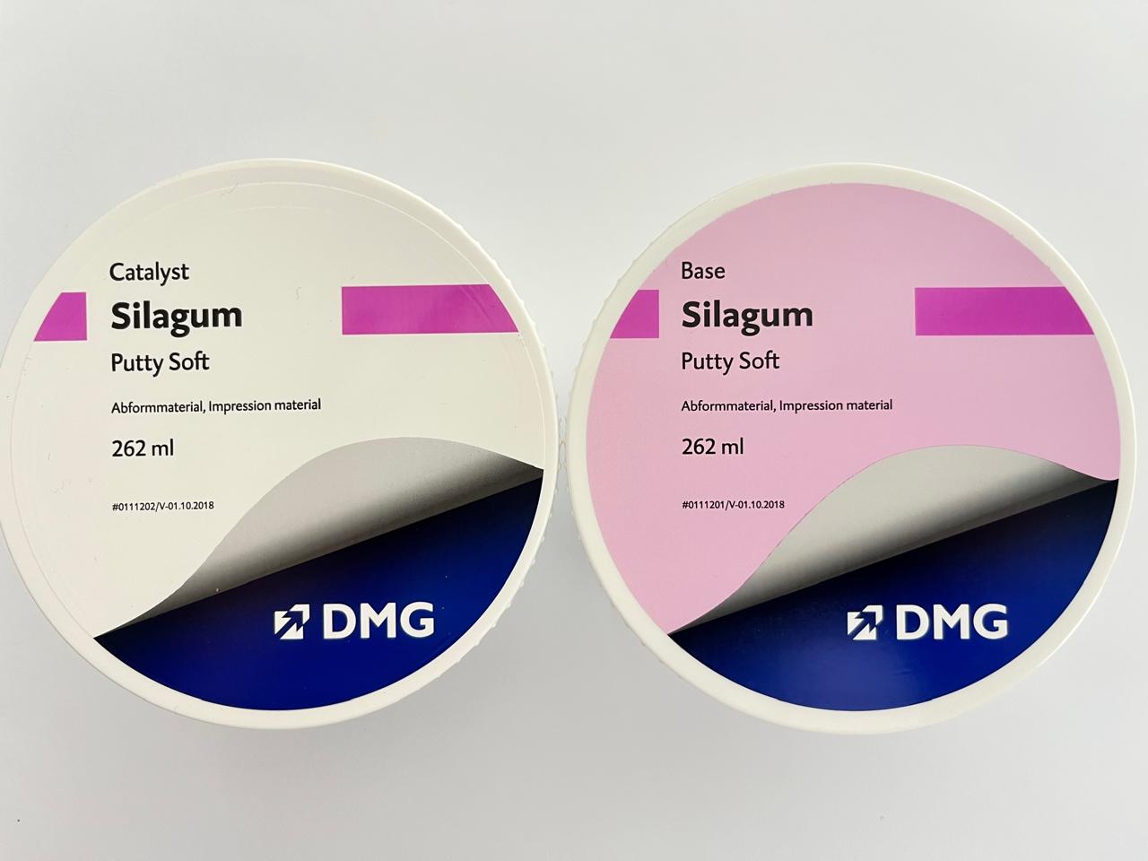 Silagum putty silicona adición vps 1 base y 1 catalizador de 262ml cada frasco -no incluye cucharitas medidoras-