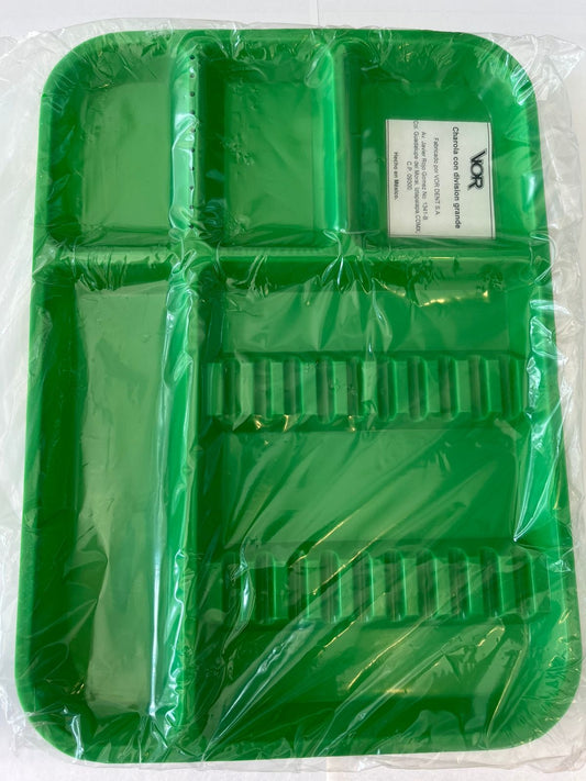 Charola división grande color verde marca Vor