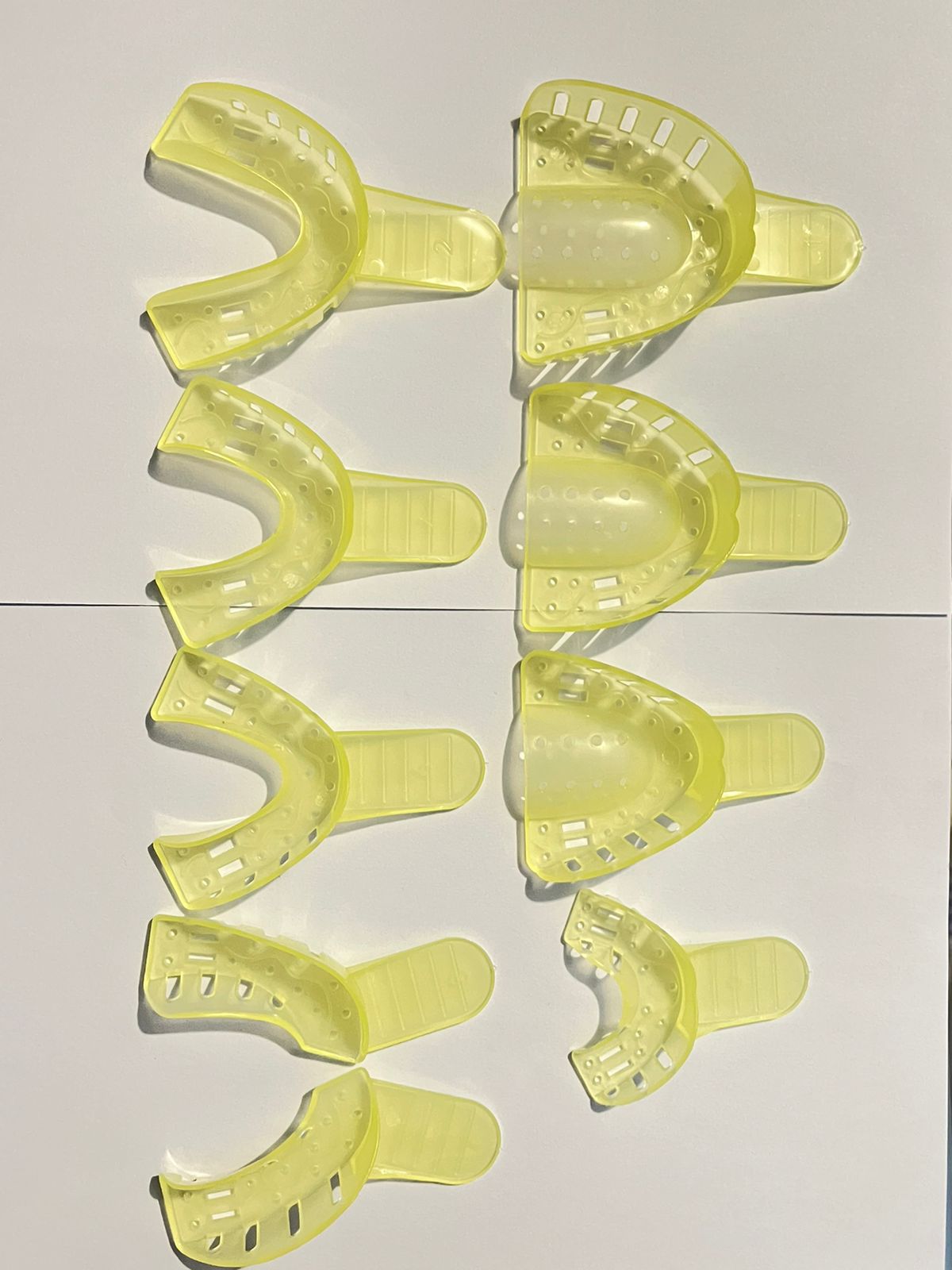 Cucharillas plásticas anelsam para paciente dentado adulto cubeta para impresión con 9 piezas