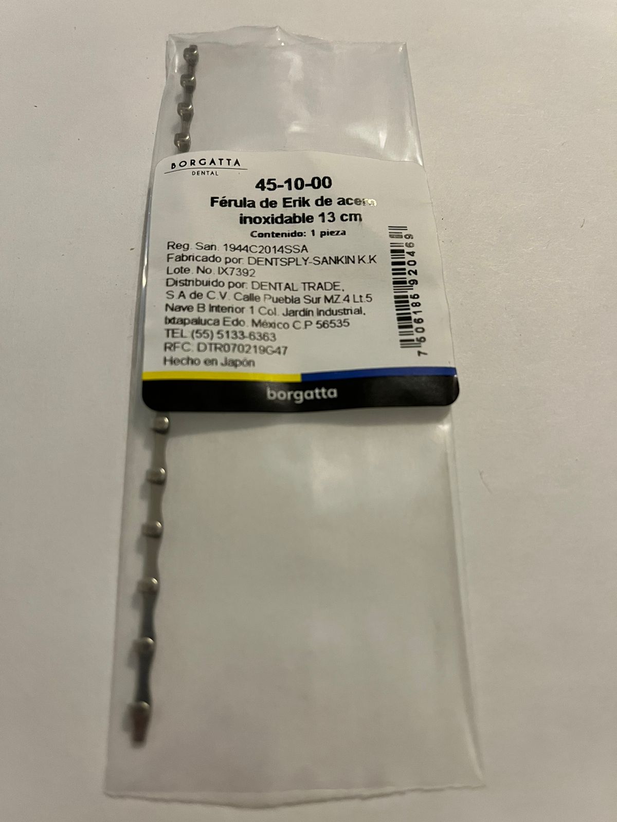 Férula de Erick de acero inoxidable 13cm Borgatta 45-10-00