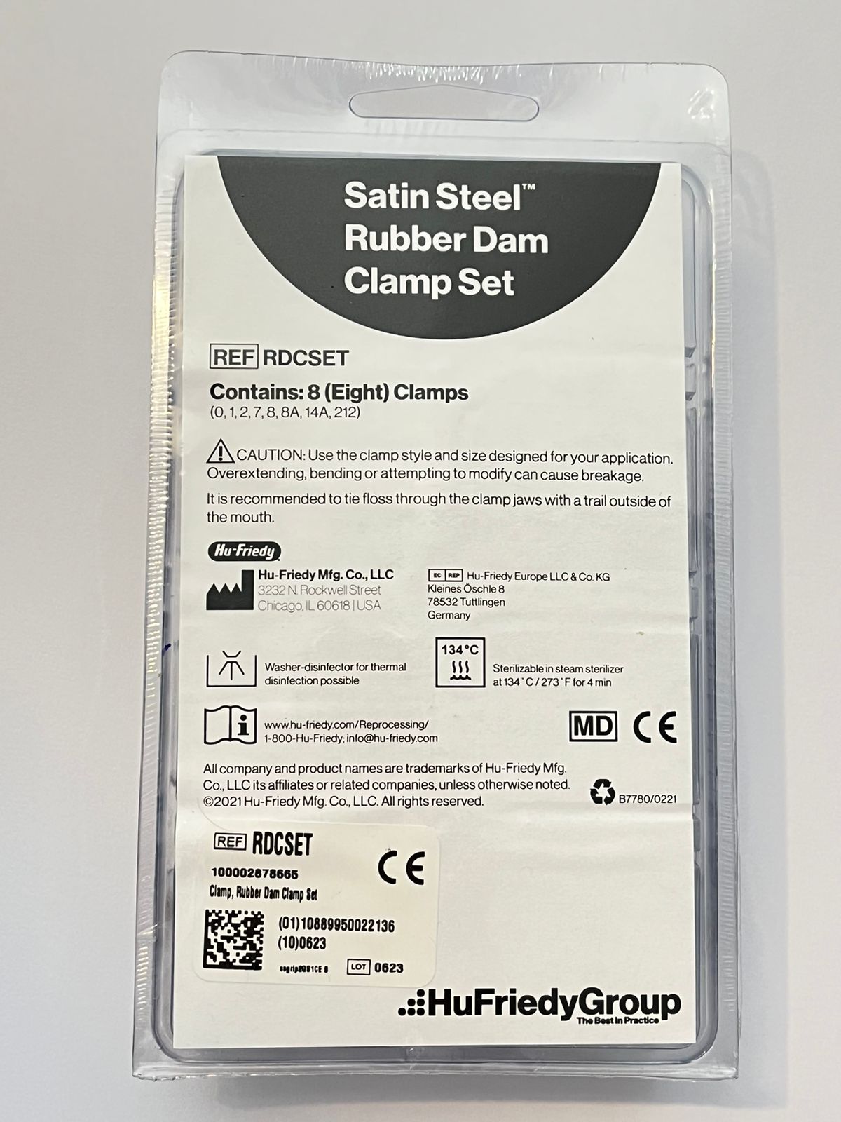 Juego de grapas Hu-friedy, kit con 8 piezas RDCSET