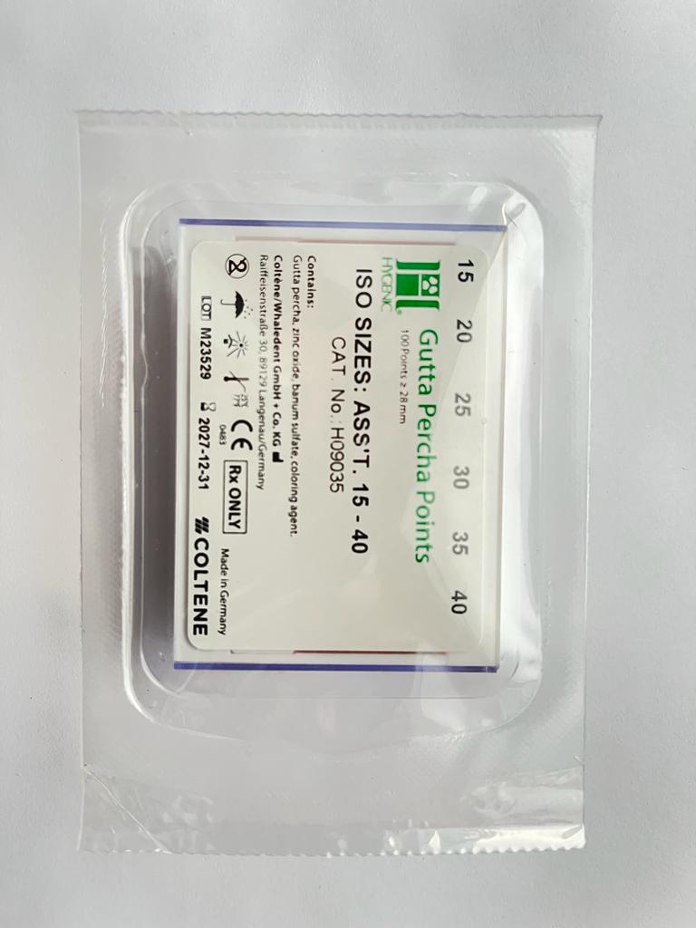 Puntas de Gutta percha Hygienic -gutapercha- serie 15-40