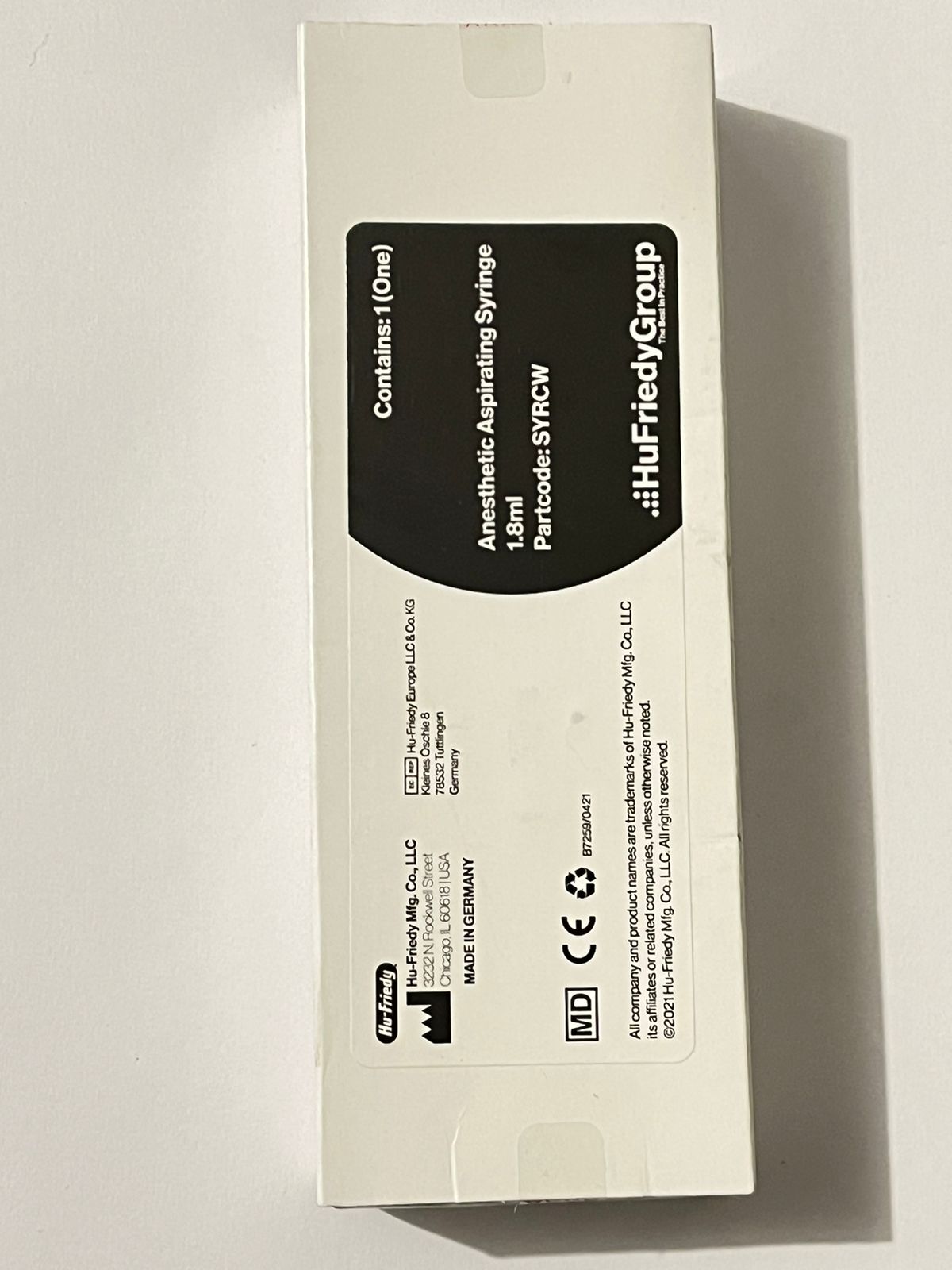 Jeringa anestesiar carpule hu-friedy con aspiración CW SYRCW