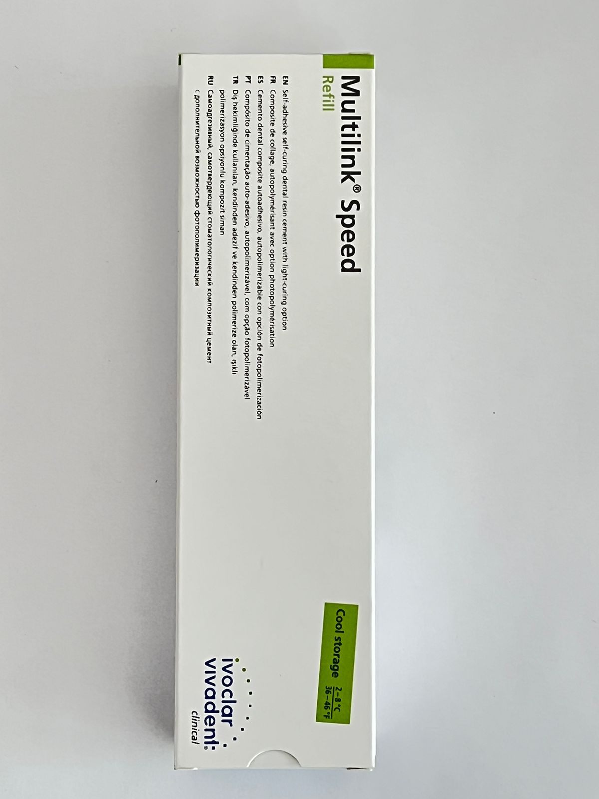 Cemento de resina dual Multilink speed transparente.