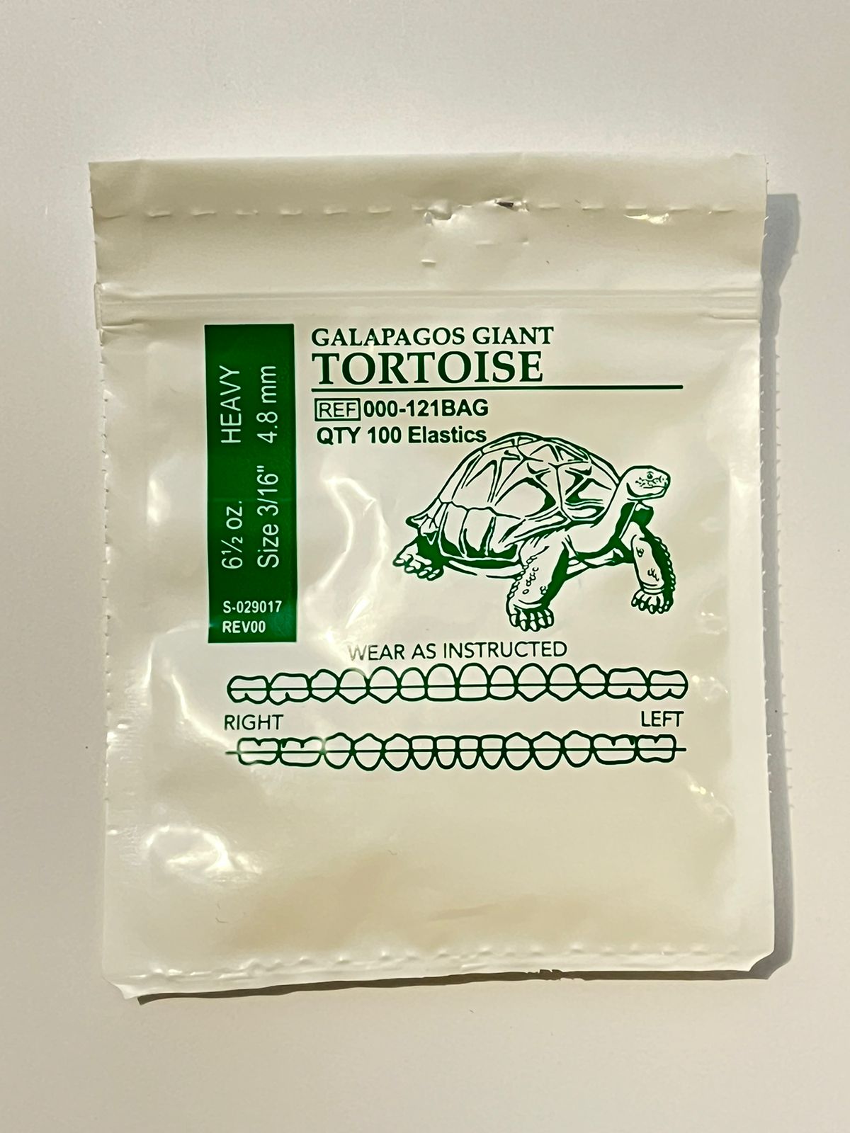 Elásticos american orthodontics por sobre Tortuga 6 1/2 onzas 3/16