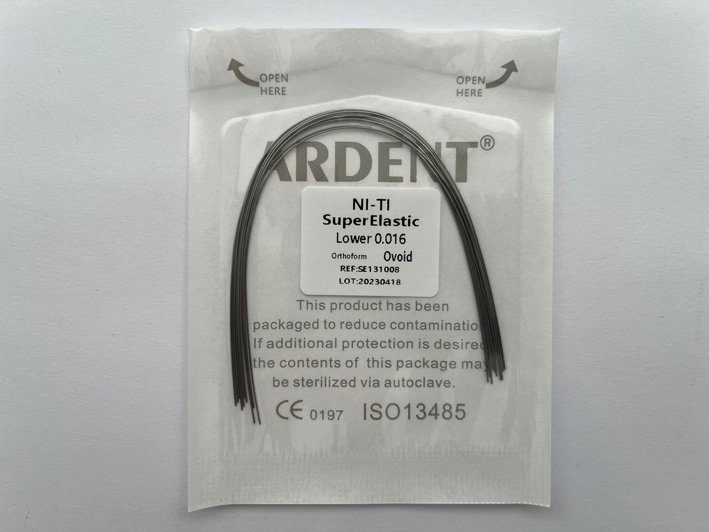 Paquete arcos niti con 10 arcos Ardent .016 inferior