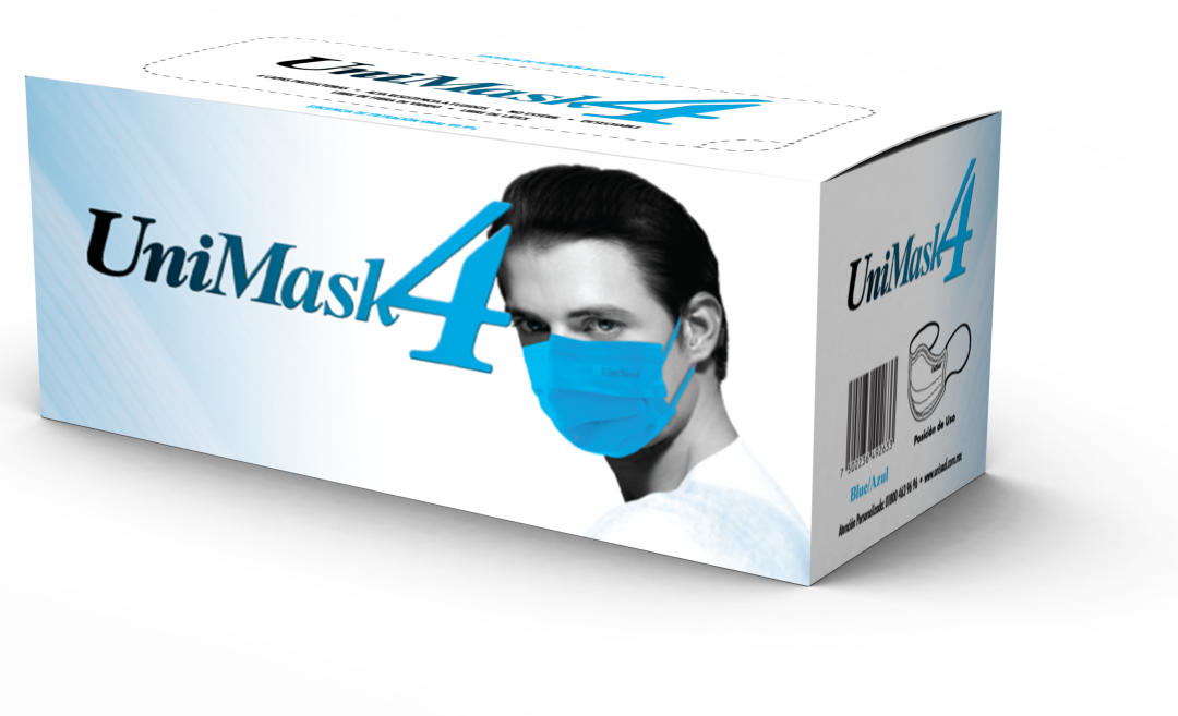 Cubrebocas unimask4 caja con 50 piezas