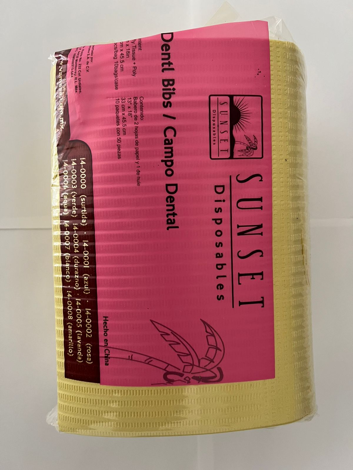 Paquete con 50 campos de trabajo sunset color amarillo