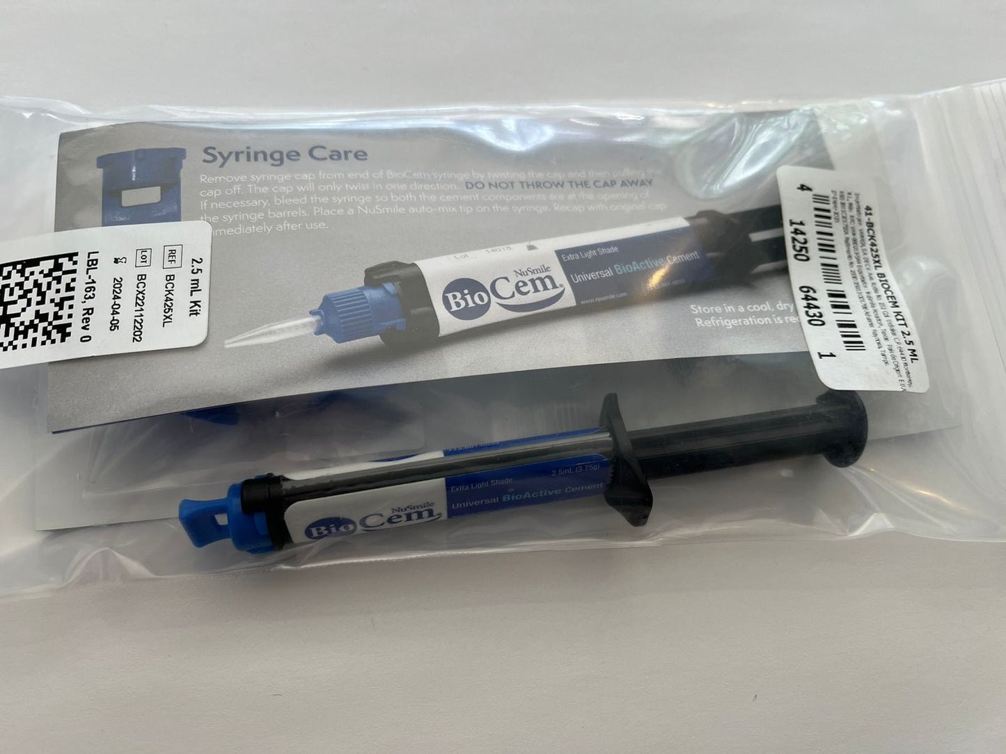 BioCem cemento bioactivo universal para coronas de acero inoxidable y zirconia.cad. 09-2024