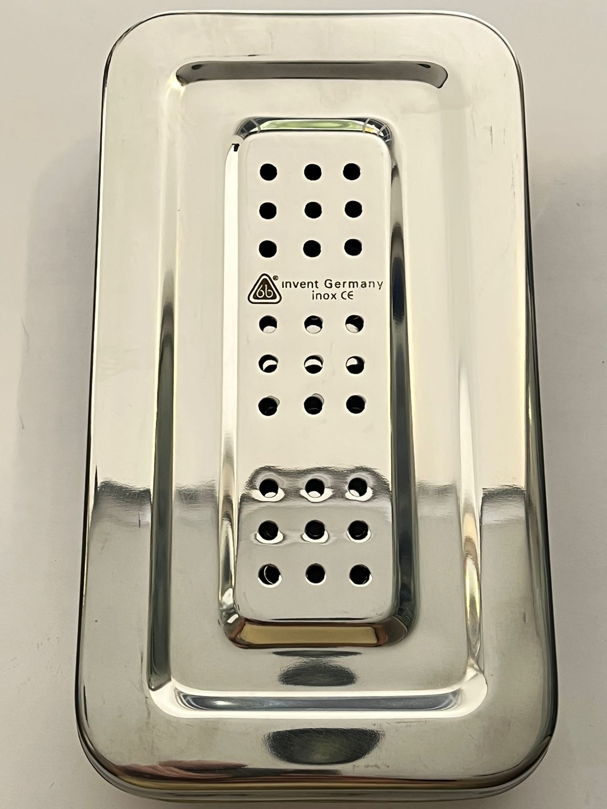 Cassette metalico para esterilizar 6B 304-A perforado 22x12x5
