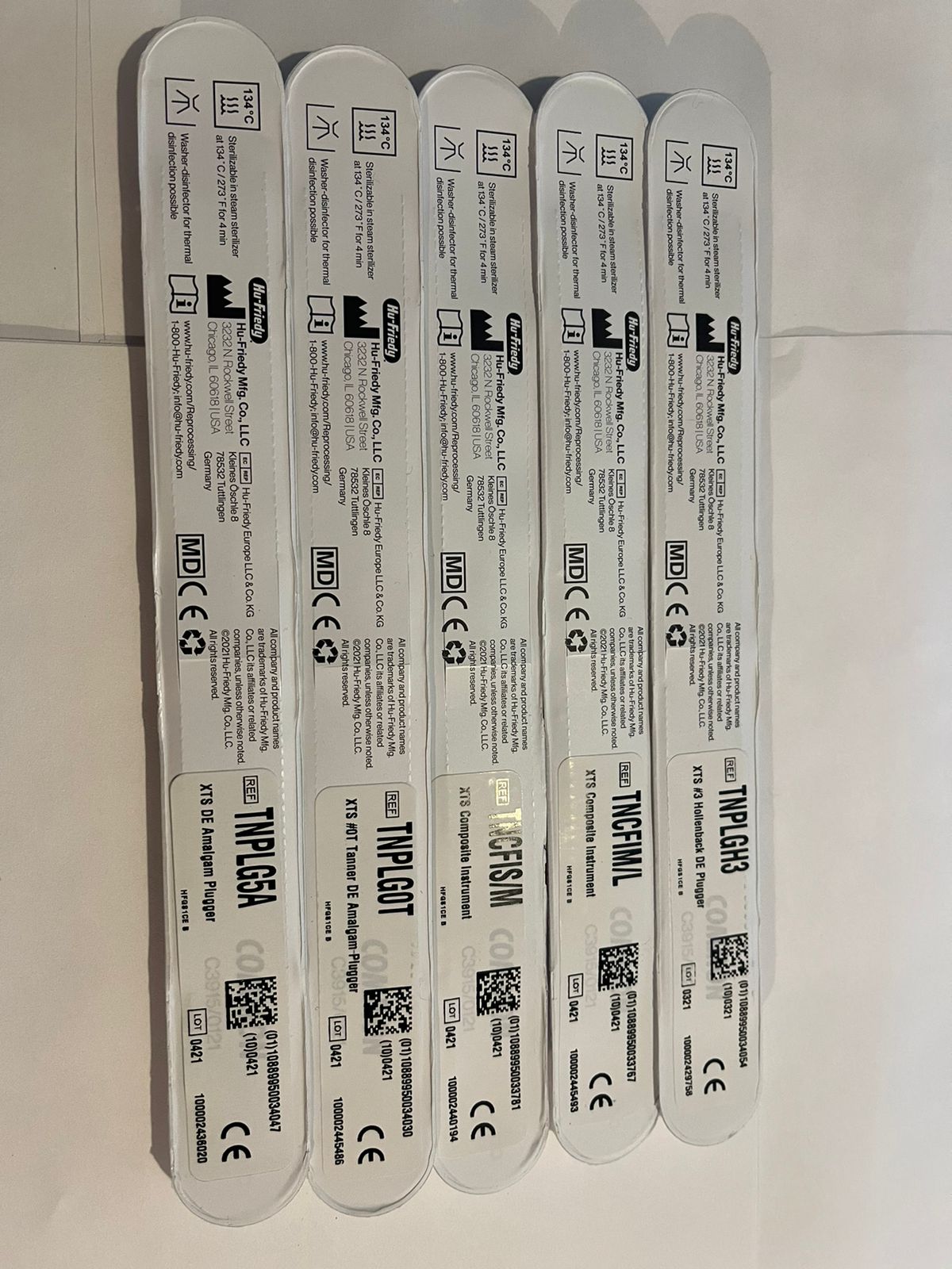 Kit espátulas para resina posteriores con 5 piezas Hu-friedy TNPOSKIT