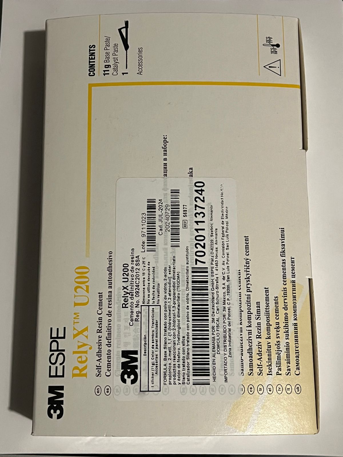 Relyx u200  clicker rf color Transparente cemento definitivo de resina autoadhesivo