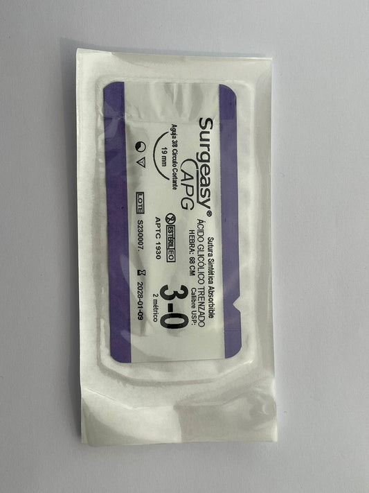 Sutura sintética absorbible polímeros de ácido glicólico trenzado suelta surgeasy apg