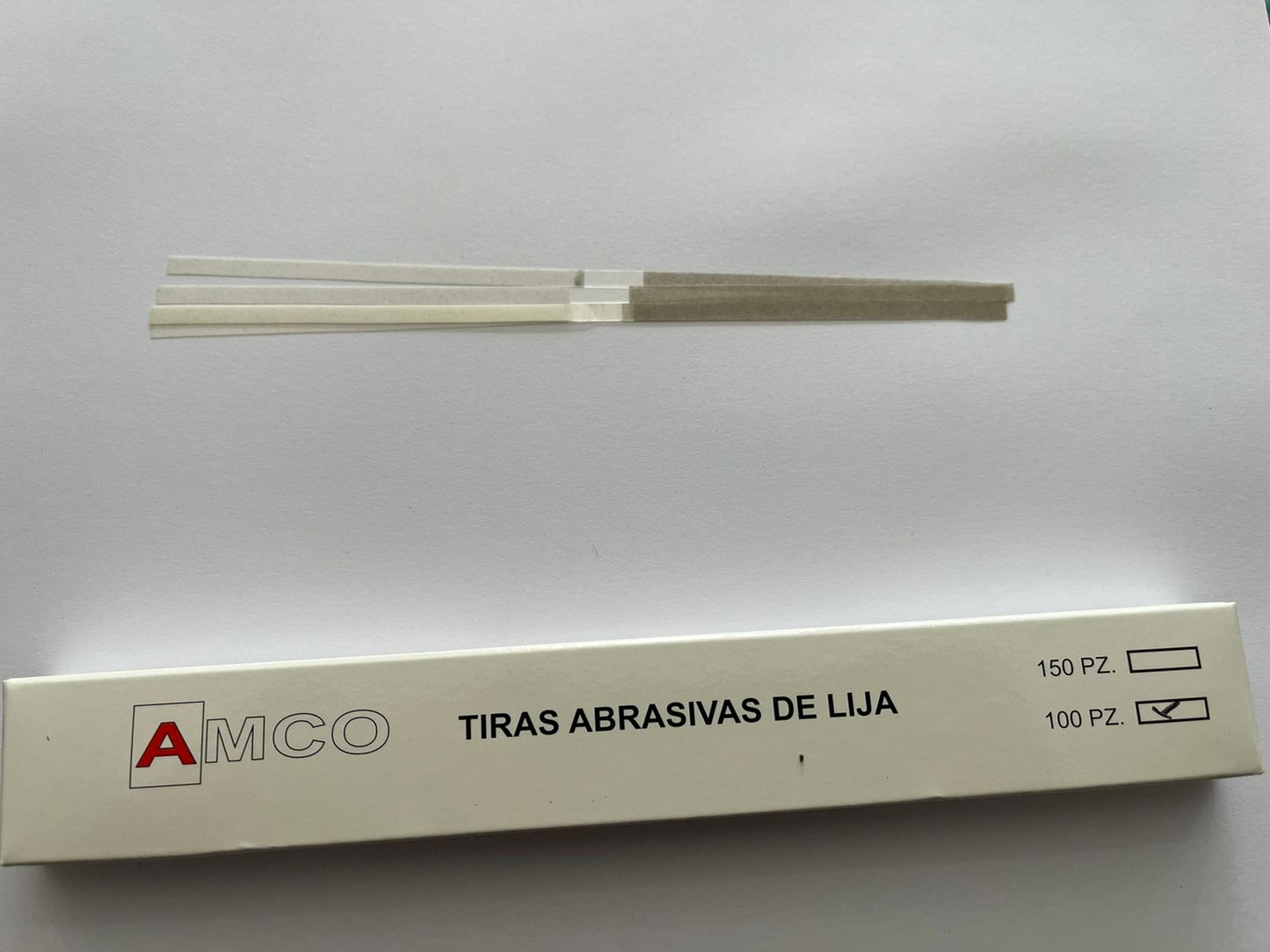 Tiras de lija pulidoras o de terminado con 100 piezas amco