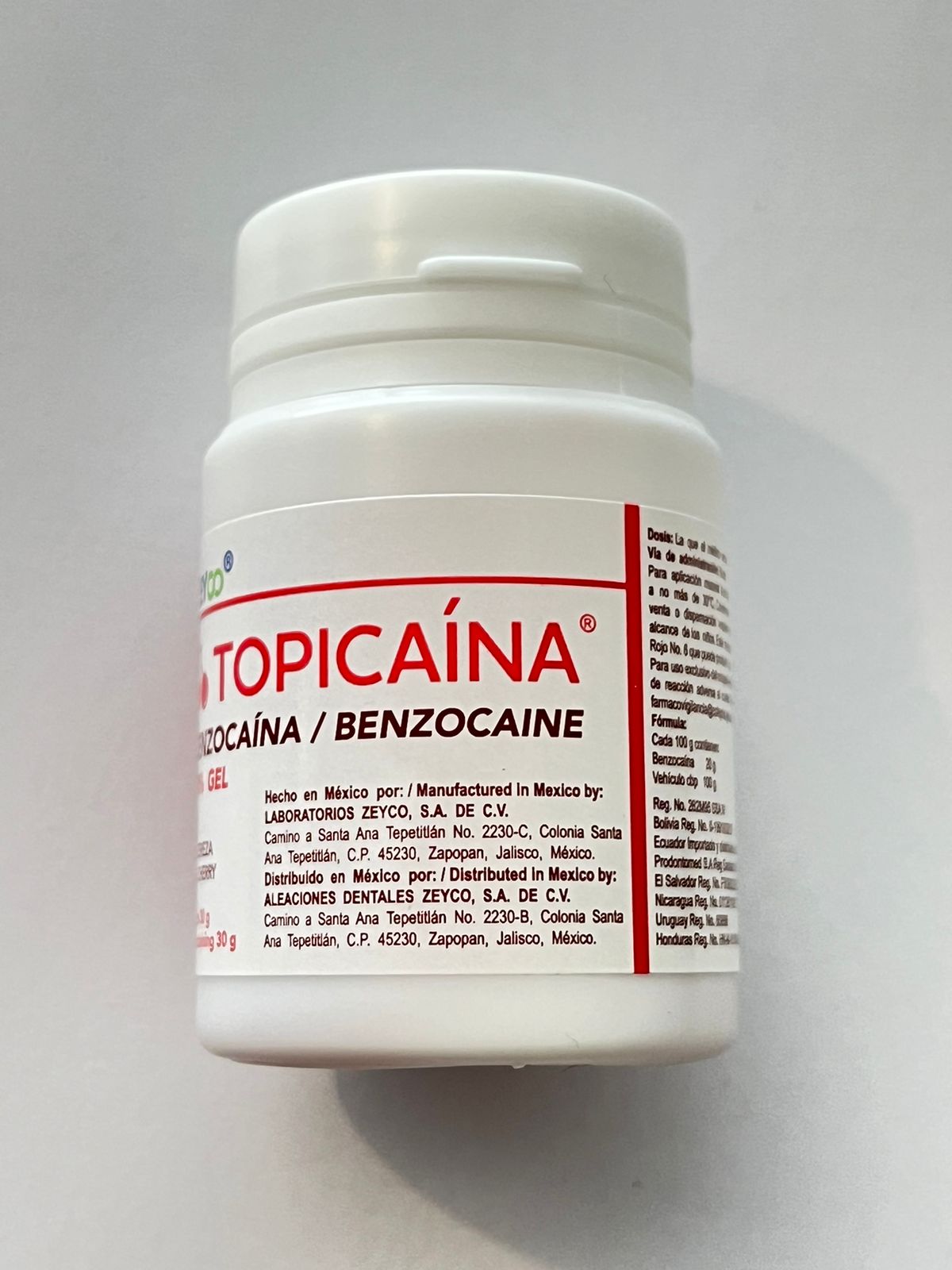 Anestesia tópica zeyco