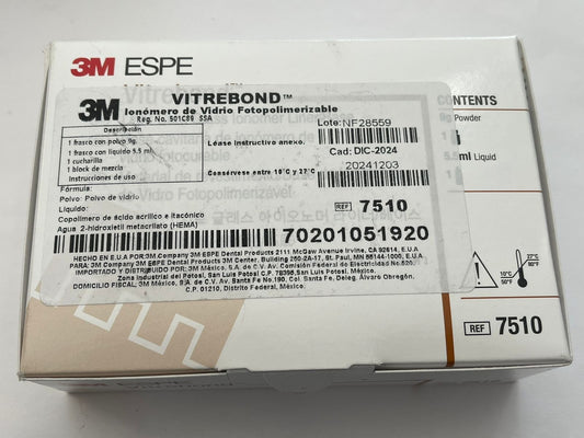 Ionómero de vidrio vitrebond 3m 9 gramos 5.5 ml líquido