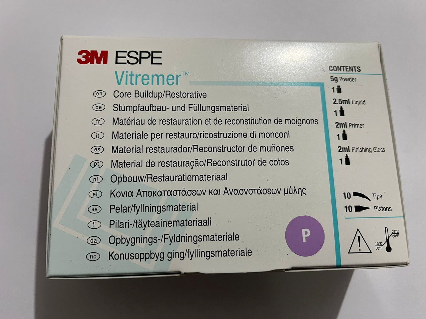 Ionómero de vidrio Vitremer reconstructor de muñones/material restaurador pediatrico