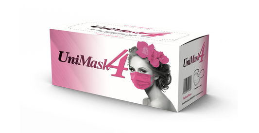 Cubrebocas unimask4 caja con 50 piezas color rosa