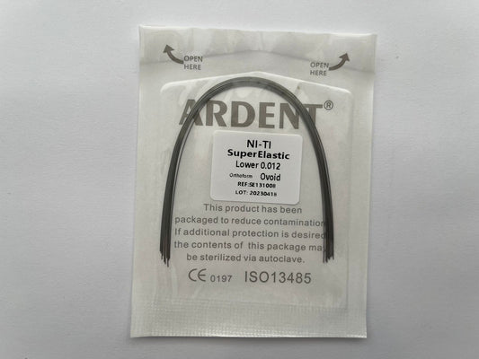Paquete arcos niti con 10 arcos Ardent .012 inferior