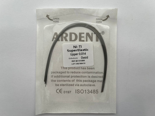 Paquete arcos niti con 10 arcos Ardent .014 superior