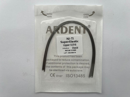 Paquete arcos niti con 10 arcos Ardent .016 superior