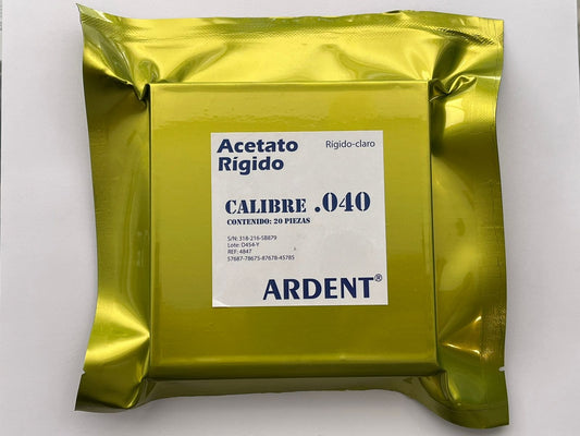 Acetato rígido ardent paquete con 20 piezas calibre .040