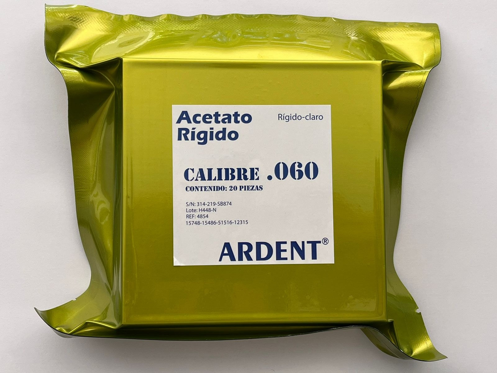 Acetato rígido ardent paquete con 20 piezas calibre .060