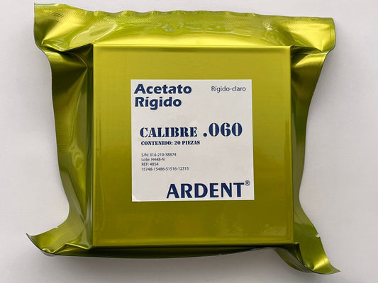 Acetato rígido ardent paquete con 20 piezas calibre .060
